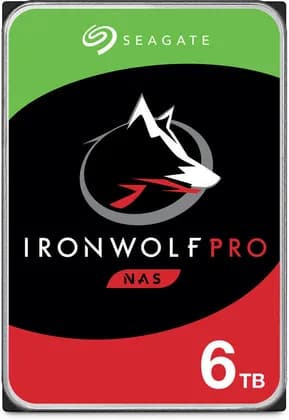 Seagate 6TB IronWolf Pro SATA III 3.5" Internal NAS HDD, 7200 rpm Speed, 256MB Cache, Up to 250 MB/s Data Transfer Rate, 2 Million Hours MTBF, Seagate Rescue Data Recovery | ST6000NT001