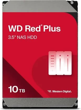 Western Digital Red Plus 3.5" Internal NAS HDD, 10TB Capacity, Up to 260MB/s Transfer Rate, 7200 RPM Disk Speed, 512 MB Cache Size, 180 TBW Endurance, CMR Recording Technology | WD100EFGX