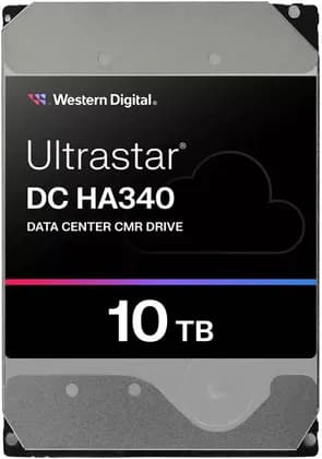 Western Digital Ultrastar DC HA340 Data Center 3.5" SATA Internal Hard Drives, 10TB Capacity, 7200 RPM Speed, Up to 267 MB/s Transfer Rate, 512 MB Cache Size | 0B47062 / WUS721210BLE6L4
