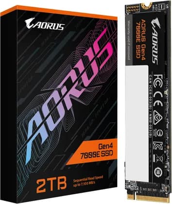 GIGABYTE AORUS Gen4 7000E Internal SSD, 2TB Capacity, PCI Express 4.0x4, NVMe 1.4, M.2 2280 Form Factor, Sequential Read Speed Up to 7100 MB/s & Sequential Write Speed Up to 6500 MB/s | AG470E2TB