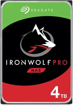 Seagate 4TB IronWolf Pro SATA III 3.5" Internal NAS HDD, Up to 250 MB/s Data Transfer Rate, 256MB Cache, 7200 rpm, 2Mn Hours MTBF, 550TB TBW, SATA III 6 Gb/s Interface | ST4000NT001