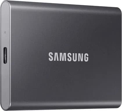 Samsung T7 2TB USB 3.2 Gen 2 Portable SSD, Up to 1,050MB/sec Read & Up to 1,000 MB/sec Write Speeds, 256-Bit AES Hardware Encryption, PCIe NVMe Technology, Titanium Grey | MU-PC2T0T/WW
