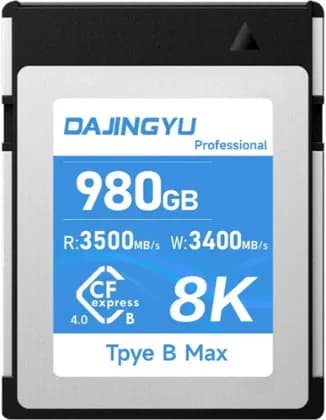 DAJINGYU CFexpress Type B Memory Card, 980GB Capacity, Up to 3500MBs Read & 3400MBs Write Speed, 8K RAW Video Recording Support, CFexpress 4.0 Compact Flash Solution | CFE-B-F980