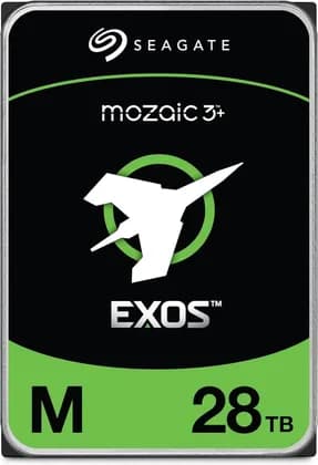 Seagate Exos M 28TB Enterprise HDD, 3.5" Helium Sealed CMR Drive, 7200 RPM, 270 MB/s Transfer Rate, 512MB Cache, SATA 6Gb/s, PowerBalance, PowerChoice, 2.5M MTBF | ST28000NM003K