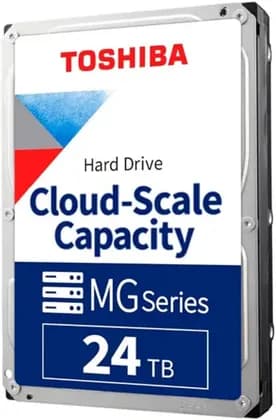 Toshiba MG11 Series Internal HDD, 24TB Capacity, 7200RPM, 3.5" SATA 6Gb/s, 1GB Cache, CMR Construction, Helium-Sealed 10-Disk Design, 512e/4Kn Format | MG11ACA24TE
