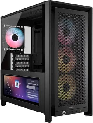 Corsair FRAME 4000D LCD RS ARGB Premium Mid-Tower PC Case, 4x RS120 aRGB Pre-Installed Fans, XENEON EDGE 14.5" LCD Touchscreen, 360mm Radiator & 13x 120mm Fan Support, Black | CC-9011326-WW