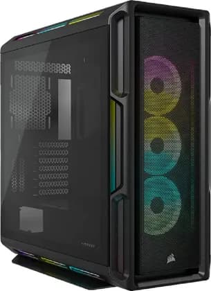 Corsair iCUE 5000T RGB Mid Tower ATX PC Case, Tempered Glass, 360mm Radiator & 10x Fan Support, 3x 120mm Fan Included, 7 + 2 Vertical Expansion Slots, Black | CC-9011230-WW
