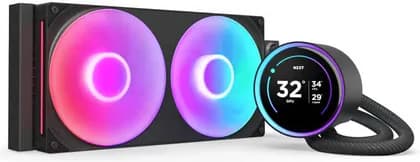NZXT Kraken Elite 280 RGB All-in-One Liquid CPU Cooler, 280mm Radiator, 2.72" IPS LCD Display, 2000 RPM Fan Speed, 98.61 CFM Airflow, Fluid Dynamic Bearing, Black | RL-KR28E-B2
