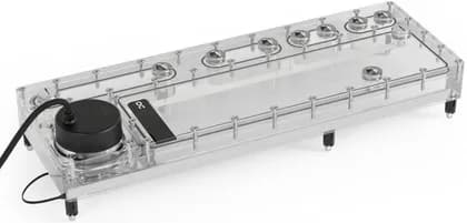 Alphacool Core Distro Plate 420 Left, D5 with VPP Apex PWM Pump, aRGB Lighting, Custom PC Water Cooling, 420mm, Acrylic, G1/4 Fittings | 14576