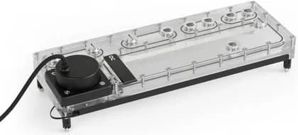 Alphacool Core Distro Plate 360 Left D5/DDC V.2 with VPP Apex Pump, Nickel Plated Copper, ARGB Lighting, High Performance Liquid Cooling, G1/4 Ports | 13875