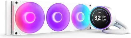 NZXT Kraken Elite 420 RGB, 420mm All-in-One Liquid CPU Cooler with 2.36" Customizable LCD Display, RGB Fans, and CAM Software Integration, White | RL-KR42E-W2