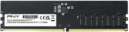 PNY Performance DDR5 Desktop Memory, 8GB Capacity, 4800MHz Speed, CL40 CAS Latency, 1.1 Voltage, ECC Unbuffered, Black | MD8GSD54800-BLK