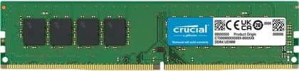 Crucial DDR4-3200 UDIMM Memory, 16GB Capacity, 3200 MHz Clock Speed, PC4-25600, 22 CAS Latency, 1.2 Voltage, Unbuffered, Non-ECC | CT16G4DFRA32A