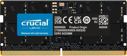 Crucial SODIMM Laptop Memory, 16GB Capacity, DDR5-5600 Speed, 46-45-45 JEDEC, 1.1 Voltage, Unbuffered | CT16G56C46S5
