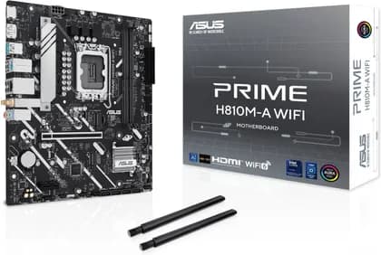 ASUS Prime H810M-A WiFi LGA 1851 Micro-ATX Motherboard, Intel H810 Chipset, 2x DIMM DDR5 Slots, Up to 128GB Max Memory, 1x PCIe 4.0 x16 Slot, 2x M.2 Slot, WiFi & BT Connectivity | 90MB1KJ0-M0EAY0
