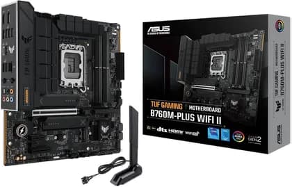 ASUS TUF Gaming B760M-Plus Wi-Fi II Micro-ATX LGA1700 Motherboard, Intel B760 Chipset, 4x DIMM DDR5 Slots, 192GB Max Memory, 3x M.2 Slots, 1x PCIe 5.0 x16 Slot, Wi-Fi 6E & BT v5.3 | 90MB1HE0-M0EAY0
