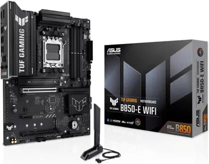 ASUS TUF GAMING B850-E WIFI AM5 ATX Motherboard, AMD B850 Chipset, 4x DIMM DDR5 Slots, 256GB Max Memory, 1x PCIe 5.0 x16 SafeSlot, 3x M.2 Slots | 90MB1L20-M0EAY0