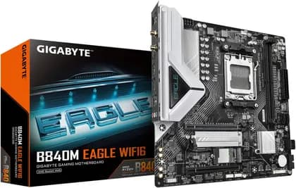 GIGABYTE B840M EAGLE WIFI6 M-ATX AM5 Motherboard, AMD B840 Chipset, 2x DDR5 DIMM Slots, Up to 128GB Max Memory, 1x PCIe 4.0 x16 Slot, 2 x M.2 Slots | B840M EAGLE WIFI6