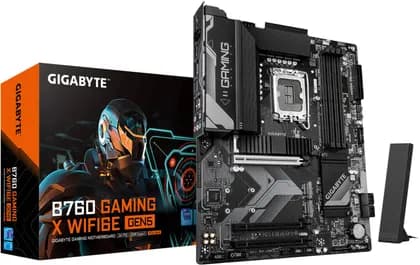 GIGABYTE B760 Gaming X WIFI6E GEN5 LGA 1700 ATX Motherboard, Intel B760 Chipset, 4x DDR5 DIMM Slots, Up to 256GB Max Memory, 1x PCIe 5.0 x16, 3x M.2 Slots, WIFI 6E & BT5.3 | B760-G-X-WF6E-GEN5