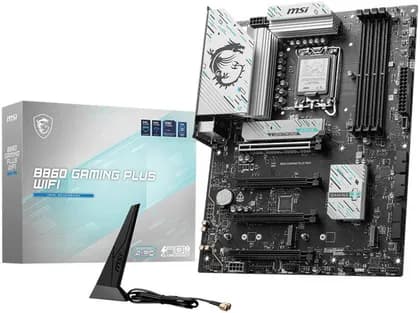 MSI B860 Gaming Plus WiFi LGA 1851 ATX Motherboard, Intel B860 Chipset, 4x DDR5 UDIMM Slots, Up to 256GB Max Memory, 4x PCIe x16 Slots, 3x M.2 Slots, WiFi & BT Connectivity | 911-7E41-003