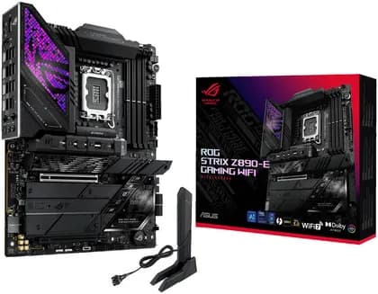 ASUS ROG Strix Z890-E Gaming Wi-Fi LGA 1851 ATX Motherboard, Intel Z890 Chipset, 4x DDR5 DIMM Slot, Up to 192GB Max Memory, Wi-Fi 7 & BT 5.4, 1x PCIe 5.0 x16, 7x M.2 Slots, Black | 90MB1IM0-M0EAY0