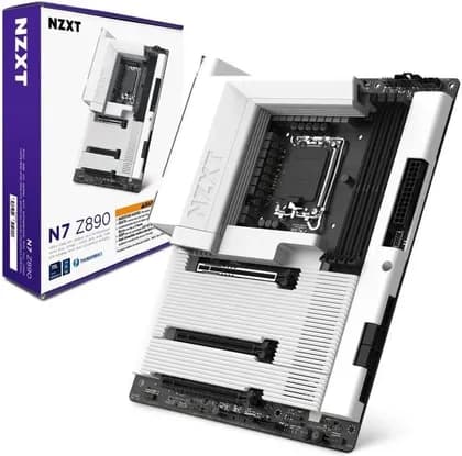 NZXT N7 Z890 LGA 1851 ATX Motherboard, Intel Z890 Chipset, 4x DDR5 DIMM Slots, Up to 192GB Max Memory, 1x PCIe 16x Slot, 4x M.2 Slots, White | N7-Z89XT-W1