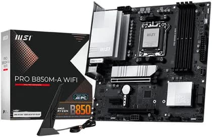 MSI PRO B850M-A WIFI mATX AM5 Motherboard, AMD B850 Chipset, 4x DDR5 UDIMM Slots, 256GB Max Memory, 2x PCI-E x16 Slot, 2x M.2 Slots, WiFi7 & BT 5.4 Connectivity | 911-7E66-002
