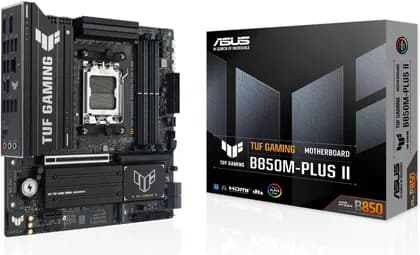 ASUS TUF GAMING B850M-PLUS II AM5 Micro-ATX Motherboard, AMD B850 Chipset, 4x DDR5 DIMM Slots, Up to 256GB Max Memory, 1x PCIe 5.0 x16 SafeSlot, 3x M.2 Slots | 90MB1MT0-M0EAY0