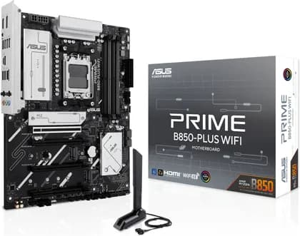 ASUS PRIME B850-PLUS WIFI AM5 ATX Motherboard, AMD B850 Chipset, 4x DIMM DDR5 Slots, Up to 256GB Max Memory, 1x PCIe 5.0 x16, 3x M.2 Slots | 90MB1L80-M0EAY0