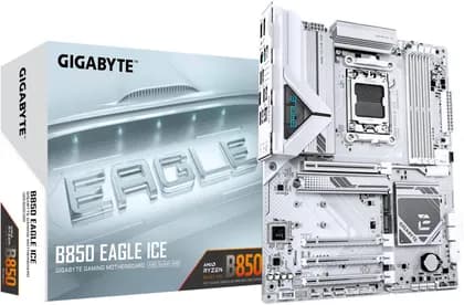 GIGABYTE B850 Eagle Ice ATX AM5 Motherboard, AMD B850 Chipset, 4x DDR5 DIMM Slots, Up to 256GB Max Memory, 1x PCIe 5.0 x16 with PCIe UD Slot & 3x M.2 Slots | B850-EAGLE-ICE