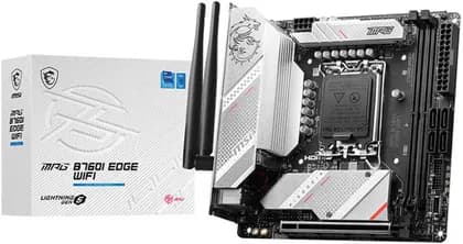 MSI MPG B760I EDGE WIFI LGA 1700 Mini-ITX Motherboard, Intel B760 Chipset, 2x DDR5 Slots, Up to 128GB Max Memory, 1x 1x PCI-E x16 Slot, 2x M.2 Slots, Wi-Fi 6E & BT 5.3 | 911-7D40-014