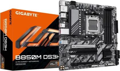 GIGABYTE B850M DS3H AM5 M-ATX Motherboard, AMD B850 Chipset, 4x DDR5 DIMM Slots, Up to 256GB Max Memory, 1x PCIe 5.0 x16, 2x M.2 Slots | B850M-DS3H