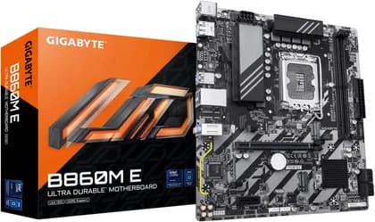 GIGABYTE B860M E LGA 1851 M-ATX Motherboard, Intel B860 Chipset, 2x DDR5 DIMM Slot, Up to 128GB Max Memory, 1x PCIe 4.0 x16 Slot, 2x PCIe 4.0 M.2 Slots | B860M-E