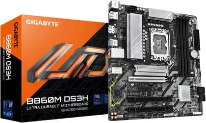 GIGABYTE B860M DS3H LGA 1851 M-ATX Motherboard, Intel B860 Chipset, 4x DDR5 DIMM Slots, Up to 256GB Max Memory, 1x PCIe 5.0 x16, 2x M.2 Slots | B860M-DS3H