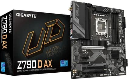 GIGABYTE Z790 D AX LGA 1700 ATX Motherboard, Intel Z790 Express Chipset, 4x DDR5 DIMM Slots, Up to 256GB Max Memory, 1x SMD PCIe 5.0 x16 Slot, 3x M.2 Slots, WiFi 6E & BT 5.3 | Z790-D-AX