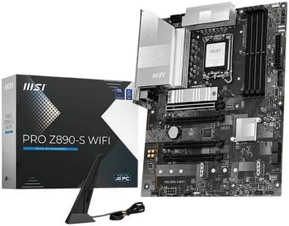 MSI Pro Z890-S WiFi LGA 1851 ATX Motherboard, Intel Z890 Chipset, 4x DDR5 UDIMM Slots, Up to 256GB Max Memory, 4x PCIe x16 Slots, 3x M.2 Slots, WiFi & BT Connectivity | 911-7E54-001