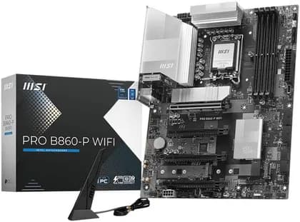 MSI Pro B860-P WiFi LGA 1851 ATX Motherboard, Intel B860 Chipset, 4x DDR5 UDIMM Slots, Up to 256GB Max Memory, 4x PCIe x16 Slots, 3x M.2 Slots, WiFi & BT Connectivity | 911-7E41-001