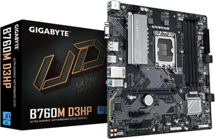 GIGABYTE B760M D3HP LGA 1700 Micro ATX Intel Motherboard, Intel B760 Express Chipset, 4x DDR5 DIMM Slots, Up To 256GB Max Memory, 2x PCIe 4.0, 4x M.2 Connectors | B760M D3HP