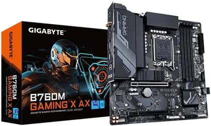 GIGABYTE B760M Gaming X AX LGA 1700 M-ATX Motherboard, Intel B760 Chipset, 4x DDR5 DIMM Slots, 256GB Max Memory, 2x M.2 Slot, 1x PCIe 4.0 x16 Slot, Realtek 2.5GbE LAN chip | B760M-GAMING-X-AX