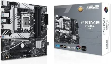 ASUS B760M-A-CSM Micro ATX LGA 1700 Motherboard, Intel B760 Chipset, 4x DIMM DDR5 Slots, 128GB Max Memory, 2x M.2 Slots, 1x PCIe 4.0 x16 Slot, Realtek 2.5Gb Ethernet | 90MB1EK0-M0EAYC