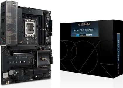 Asus ProArt B760-Creator LGA1700 ATX Motherboard, Intel B760 Chipset, 4x DIMM DDR5 / 192GB Max Memory, 3x M.2 Slots, 4x SATA 6Gb/s ports, Realtek 2.5Gb & Intel 1Gb Ethernet | 90MB1F20-M0EAY0