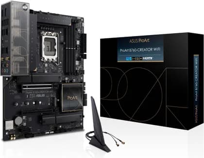 ASUS ProArt B760-CREATOR WIFI LGA1700 ATX Motherboard, B760 Chipset4x DDR5 DIMM /192GB Max Memory, Wi-Fi 6 / BT 5.2 / 2.5Gb ETH, PCIe 5.0 / 3 x M.2, HDMI/DP/USB 3.2 / Thunderbolt | 90MB1FY0-M1EAY0