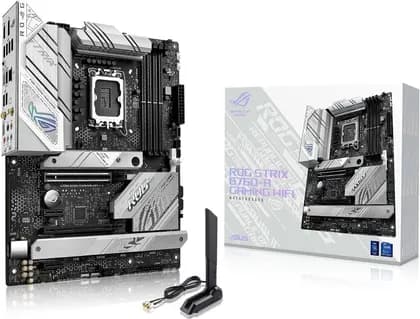 ASUS ROG Strix B760-A Gaming WIFI LGA 1700 ATX Motherboard, Intel B760 Chipset, 4x DDR5 DIMM, Up to 192GB Max Memory, WIFI 6E / 2.5G ETH, PCIe 5.0, 3x M.2, HDMI / DP, USB 3.2 GEN 2X2 | 90MB1EP0-M1EAY0