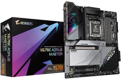 GIGABYTE X670E AORUS MASTER AM5 E-ATX Motherboard, AMD X670 Chipset, 4x DDR5 DIMM | 192GB Max Memory, Wi-Fi 6E / BT 5.3, PCIE x16, 1 x M.2, HDMI / DP, USB 3.2-Type-C | X670E AORUS MASTER