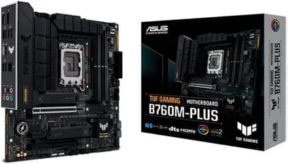 ASUS TUF GAMING B760M-PLUS LGA1700 mATX Motherboard, Intel B760 Chipset, 4x DIMM DDR5, Up to 192GB Capacity, Realtek 2.5Gb Ethernet, 2x M.2, PCIe 5.0 x16, 1x DP / 1x HDMI, USB 3.2-C | 90MB1ES0-M0EAY0