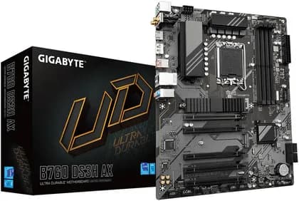 GIGABYTE B760 DS3H AX LGA 1700 ATX Motherboard, Intel B760 Chipset, 4 x DDR5 DIMM, Up to 192GB Memory, Wi-Fi 6E AX21, BT 5.3, 1x PCI Ex16, 1x M.2, 1x HDMI, 1x DP, USB Type-C | B760 DS3H AX