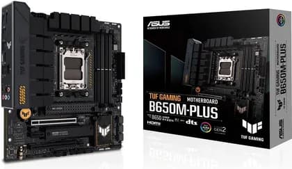 ASUS TUF GAMING B650M-PLUS Micro-ATX AMD Motherboard, AM5 Socket, AMD B650 Chipset, 4x 2-Channel DDR5 128GB Max, 2x M.2, 1x PCIe 4.0/3.0 x16, 4x SATA 6Gb/s, 1xHDMI/1xDP | 90MB1BG0-M0EAY0