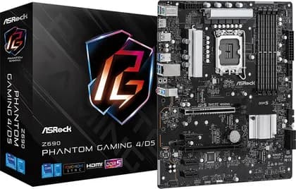 ASRock Z690 Phantom Gaming 4/D5 ATX DDR5 Motherboard, 12th Gen LGA1700 Socket, Intel Z690 Chipset, Gigabit LAN, 4 SATA 3, PCIe 4.0 x16, 128GB Max Memory Support, USB 3.2 Gen2, HDMI | 90-MXBI60-A0UAYZ