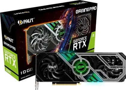 Palit Nvidia GeForce RTX 3080 10GB GamingPro PCI Express 4.0, HDMI and Display Port, 1440MHz GPU, 1710MHz Boost Ampere, Graphics Card (LHR) | NED3080019IA-132AA
