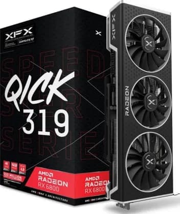 XFX Speedster QICK 319 AMD Radeon RX 6800 16GB GDDR6 Black Gaming Graphics Card, 256-Bit, PCI Express 4.0, HDMI 3 x DP, AMD RDNA 2 | RX-68XLALBD9 / RX-68XLALFD9